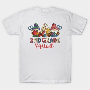 Cute Gnomes Funny 2nd Grade Squad Back To School Teacher Gift T-Shirt